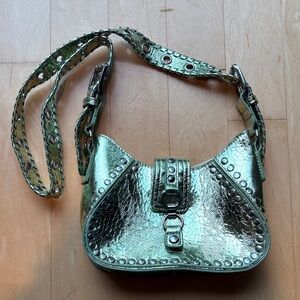 Small Metallic Green Shoulder Bag